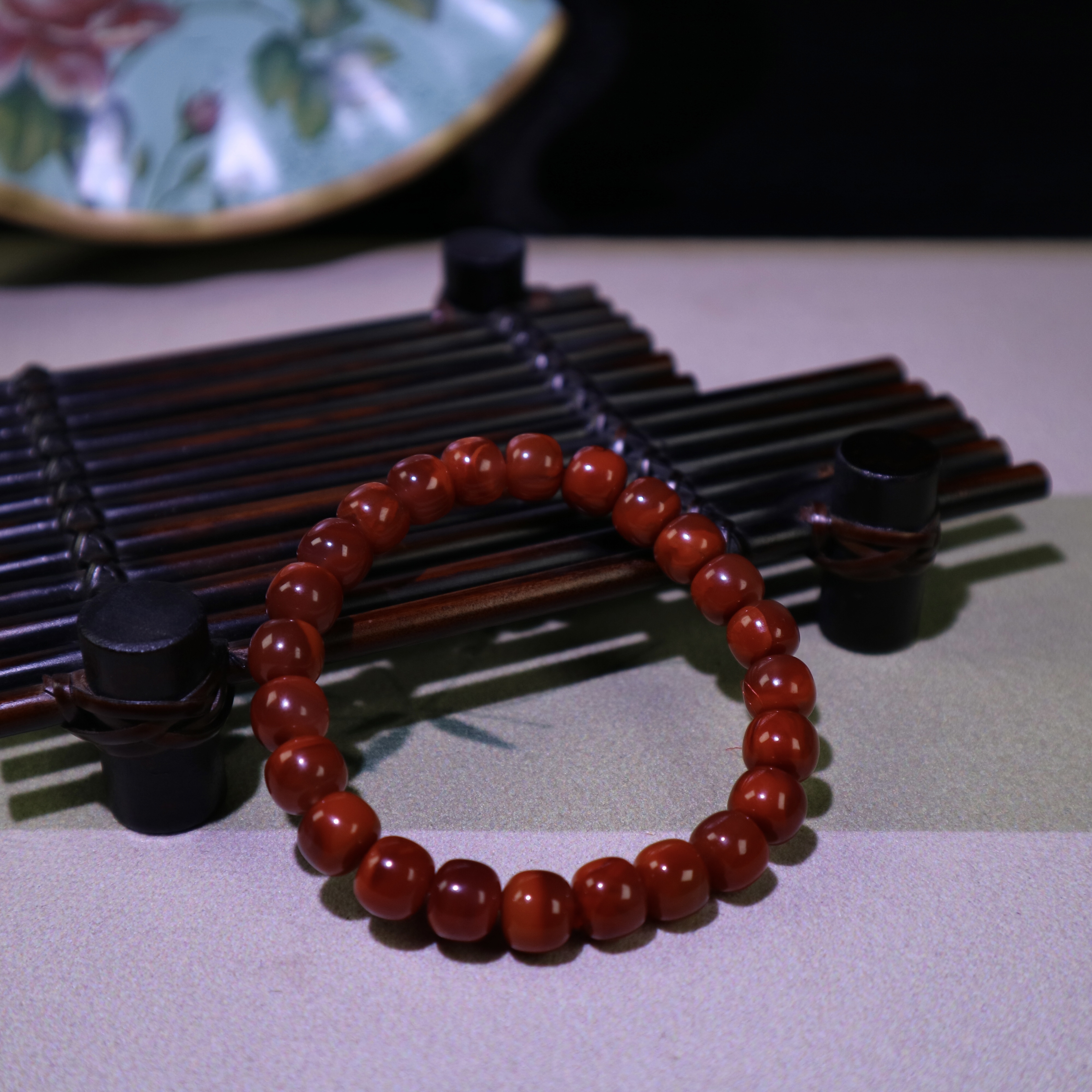 【鼎利源】南红四川瓦西典藏火焰牛血红老型手串9mm（多样式发其一）