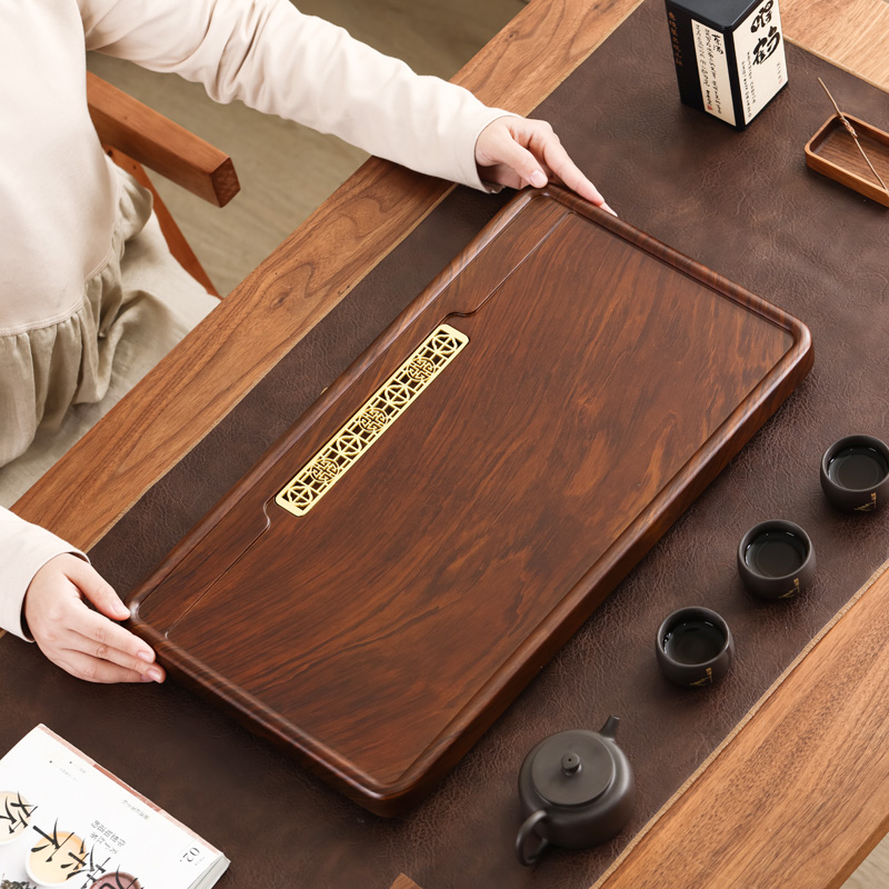 实木整板50*28家用简约大号竹制干泡台茶盘桌面轻奢长方形茶托盘