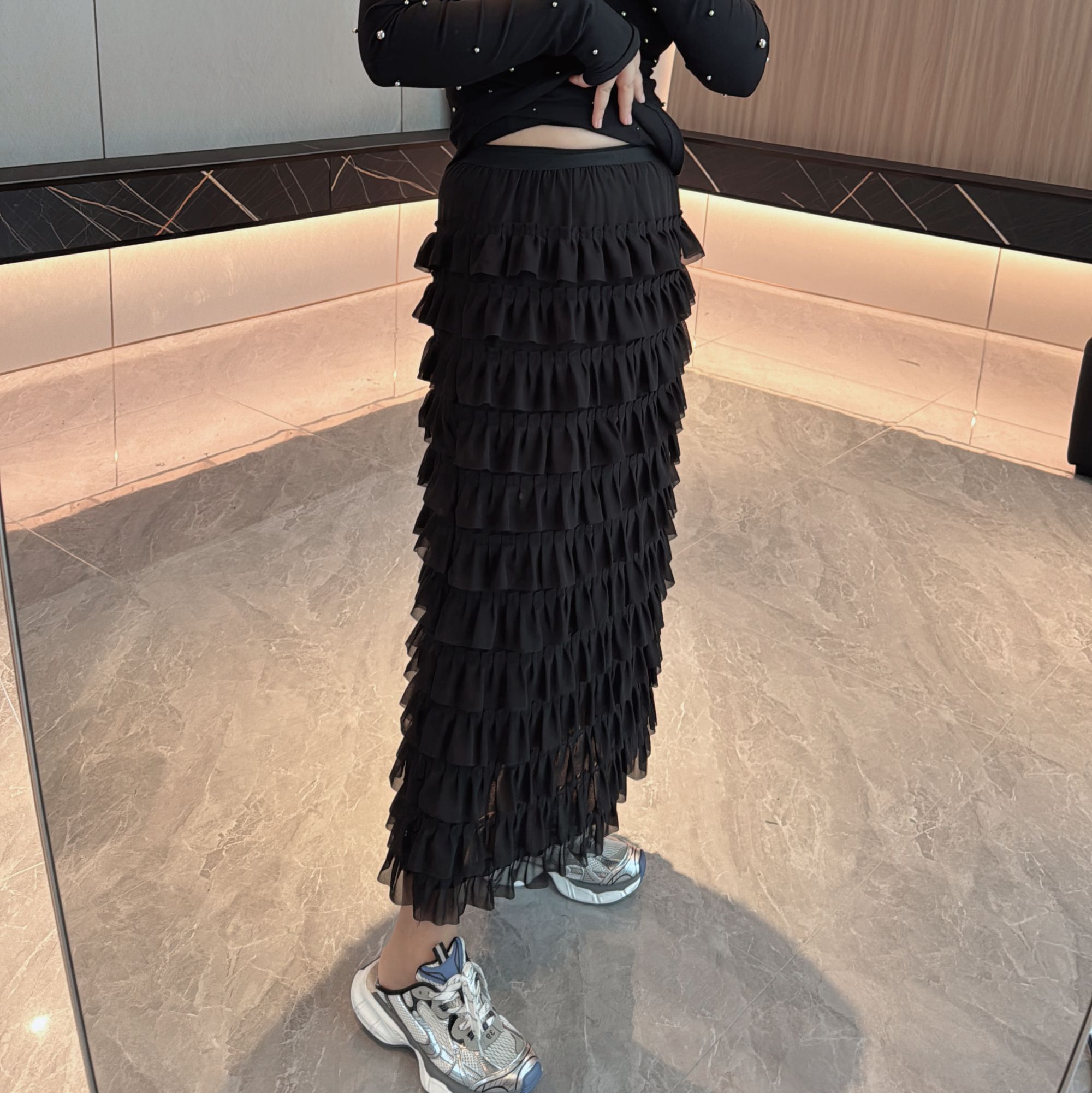 「150斤微胖鞠环环显瘦穿搭推荐」出游中长款裙子洋气时尚蛋糕裙