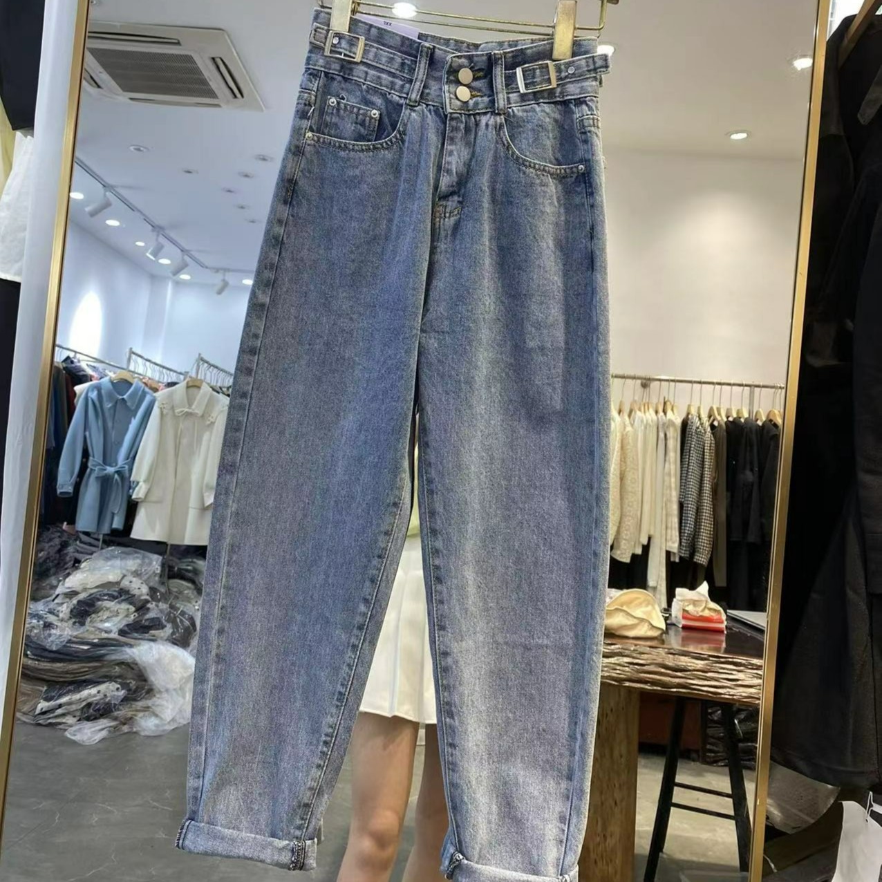 牛仔裤高腰显高显瘦气质舒适