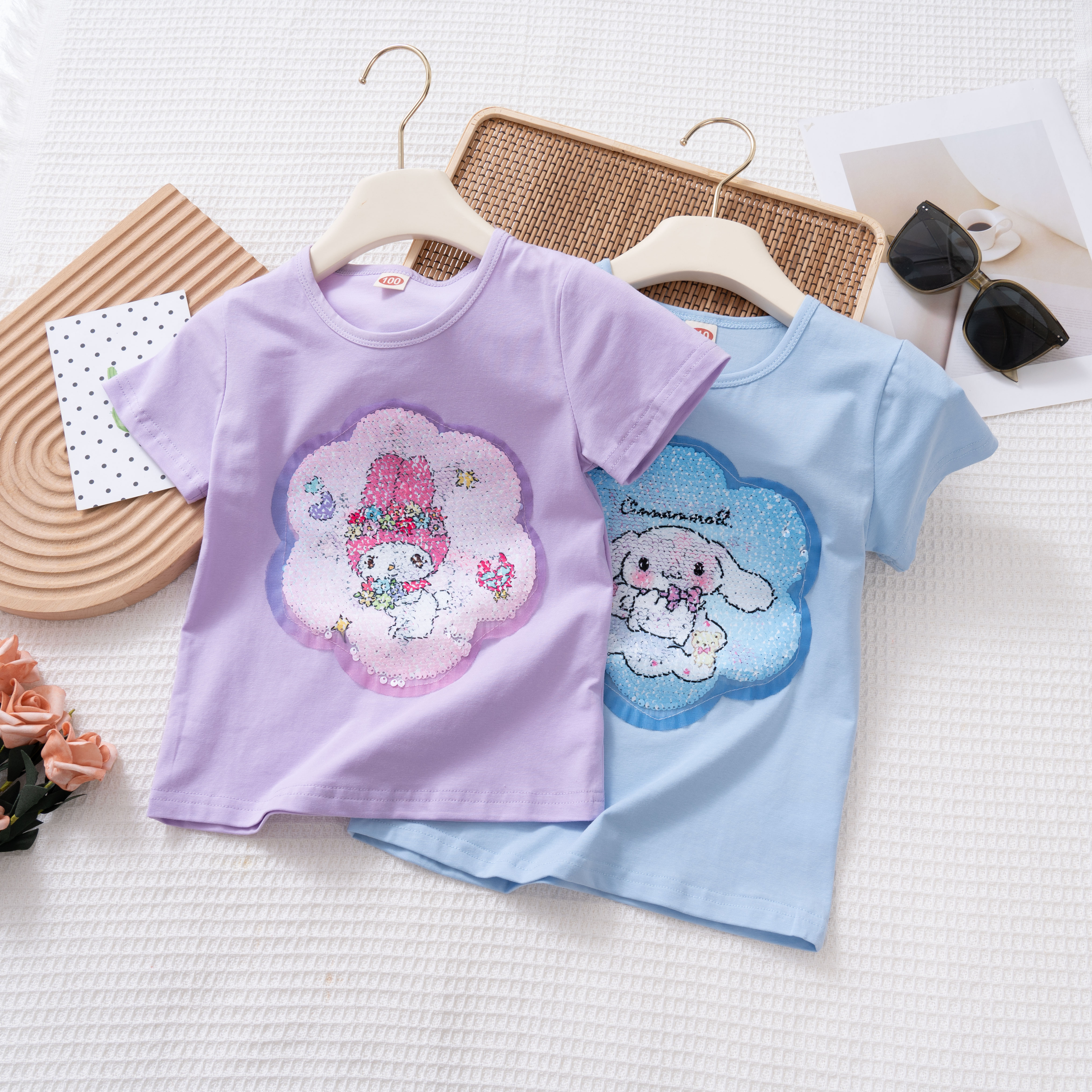 夏季福利新品】女童短袖t恤美乐蒂纯棉夏季库洛米宝宝上衣女孩打底