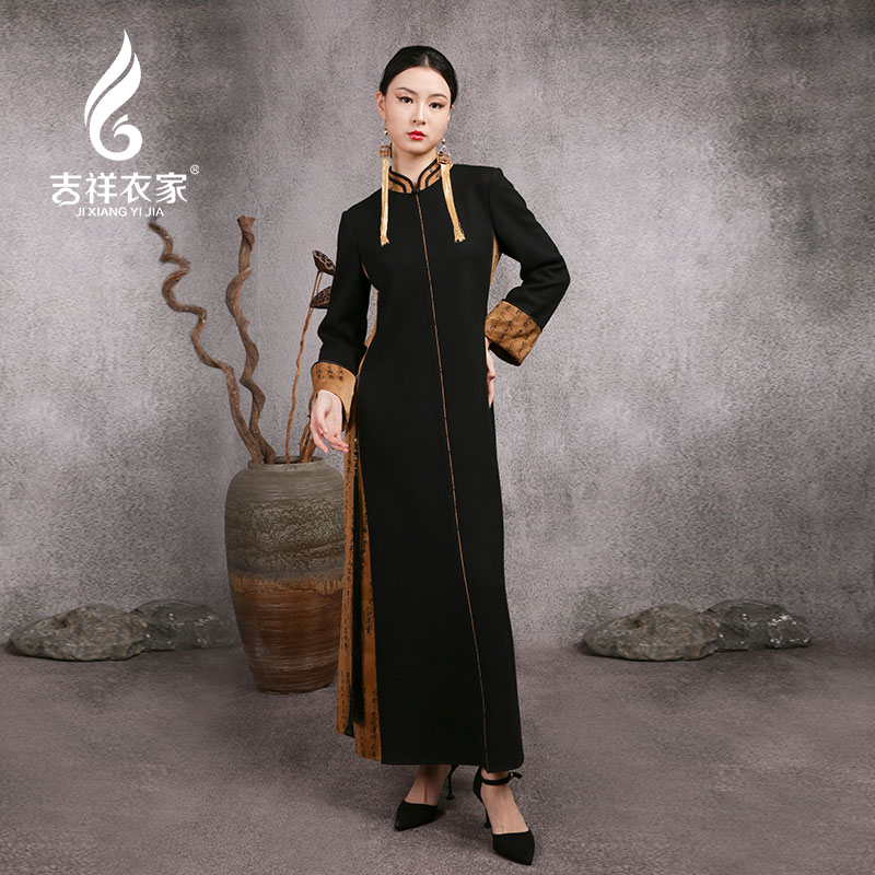 JIXIANGYIJIA/吉祥衣家游云惊龙 连衣裙新中式国风女装923233044 