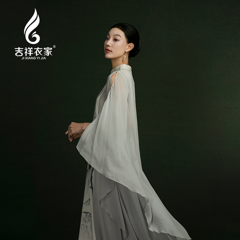 JIXIANGYIJIA/吉祥衣家素水流淌 连衣裙新中式国风女装922223707