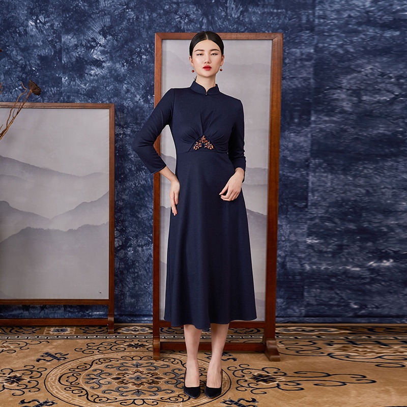 JIXIANGYIJIA/吉祥衣家吉祥如意连衣裙新中式国风秋女装913233706