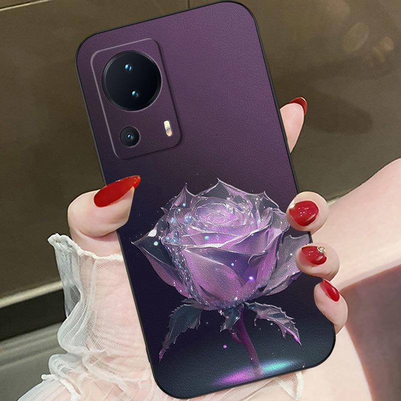 适用于小米civi2手机壳XIAOMICIVI2时尚紫色玫瑰女防摔软壳全包式