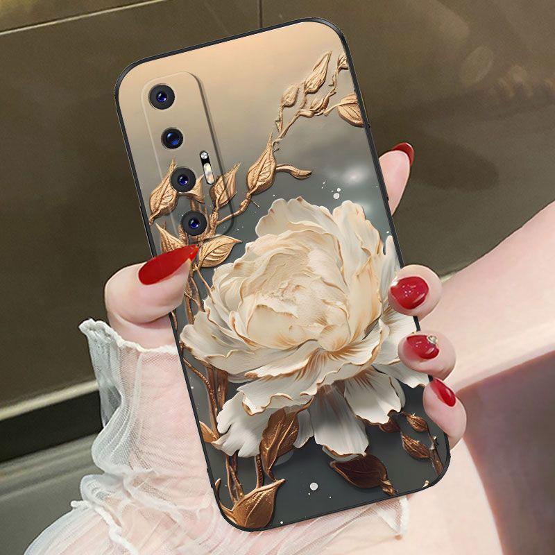 适用于小米10s手机壳XIAOMI10S白色玫瑰时尚女防摔软壳全包式