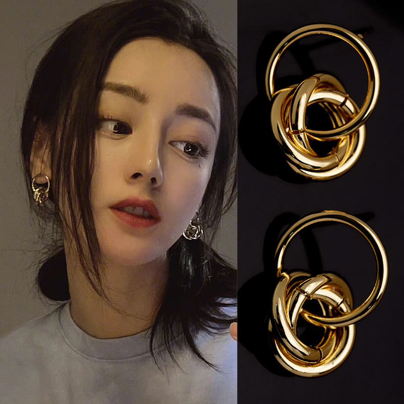 迪丽热巴同款轻奢法式复古小红书网红款高级欧美耳环百搭气质