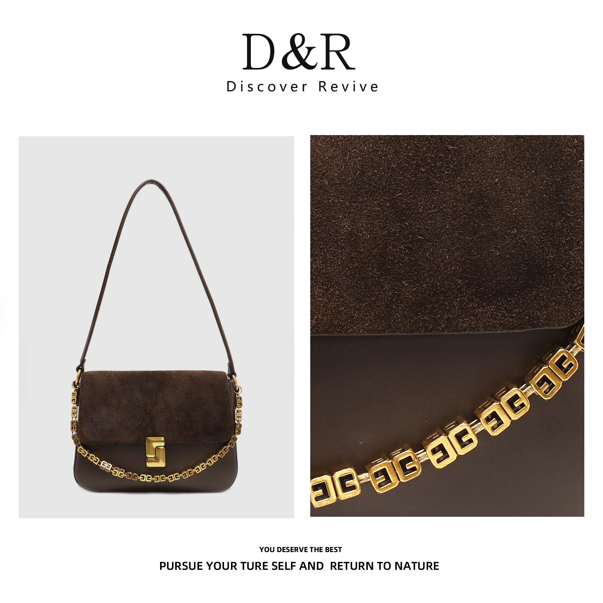 Discover Revive经典单肩斜挎简约百搭小方包E476