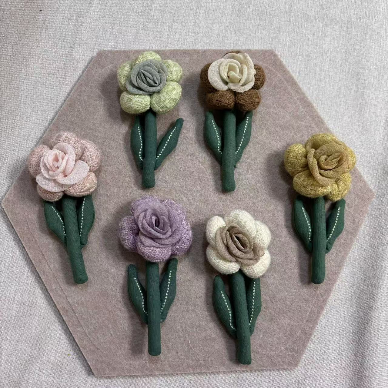 一明窗饰新款窗帘装饰品带别针装饰花布艺花朵枝干花朵6色