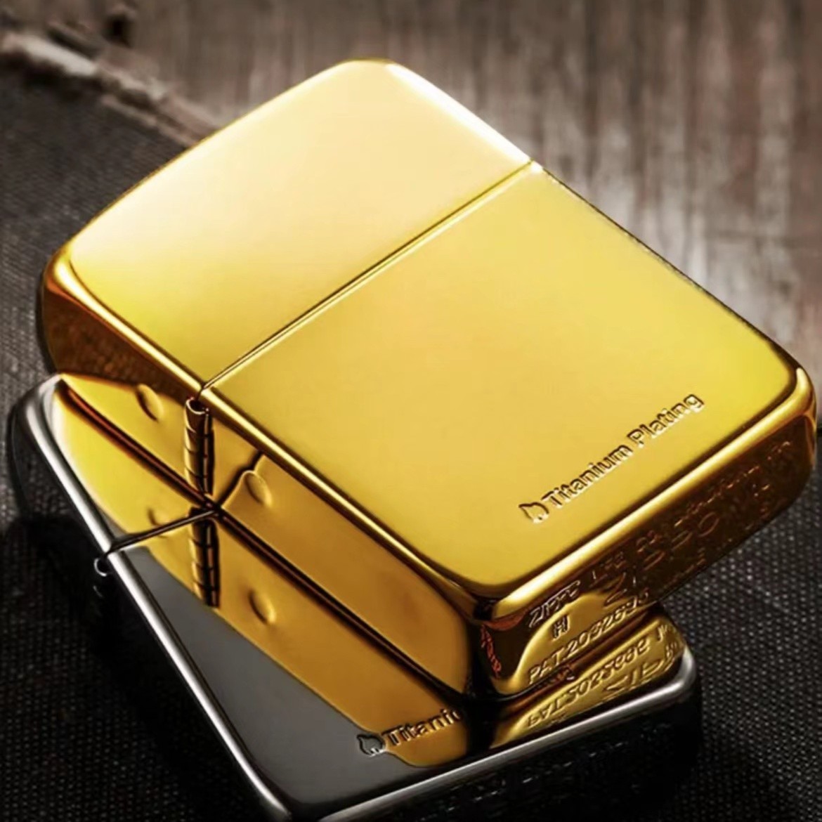 ZIPPO/之宝【41雅痞】黑冰镀钛/镀钛金雅痞 镜面军机打火机 HBX1H1