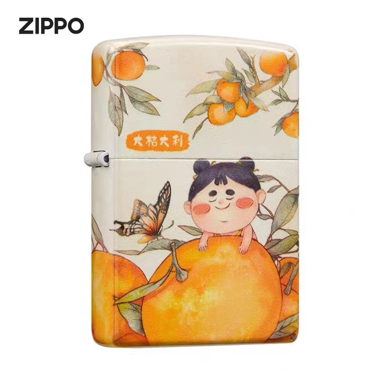 ZIPPO【大桔大利】在版在册大桔大利国潮/彩印可爱防风煤油打火机