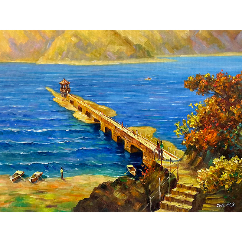 家居挂画 客厅画 玄关画 风景油画  朝鲜风景油画