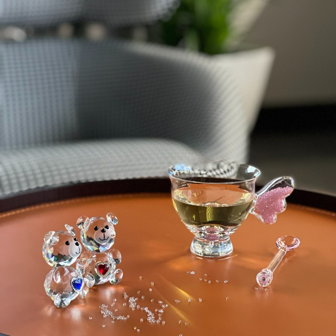 伍家坊爱丽丝花园天使杯咖啡杯水杯茶杯粉色钻主人杯花茶杯喝水杯