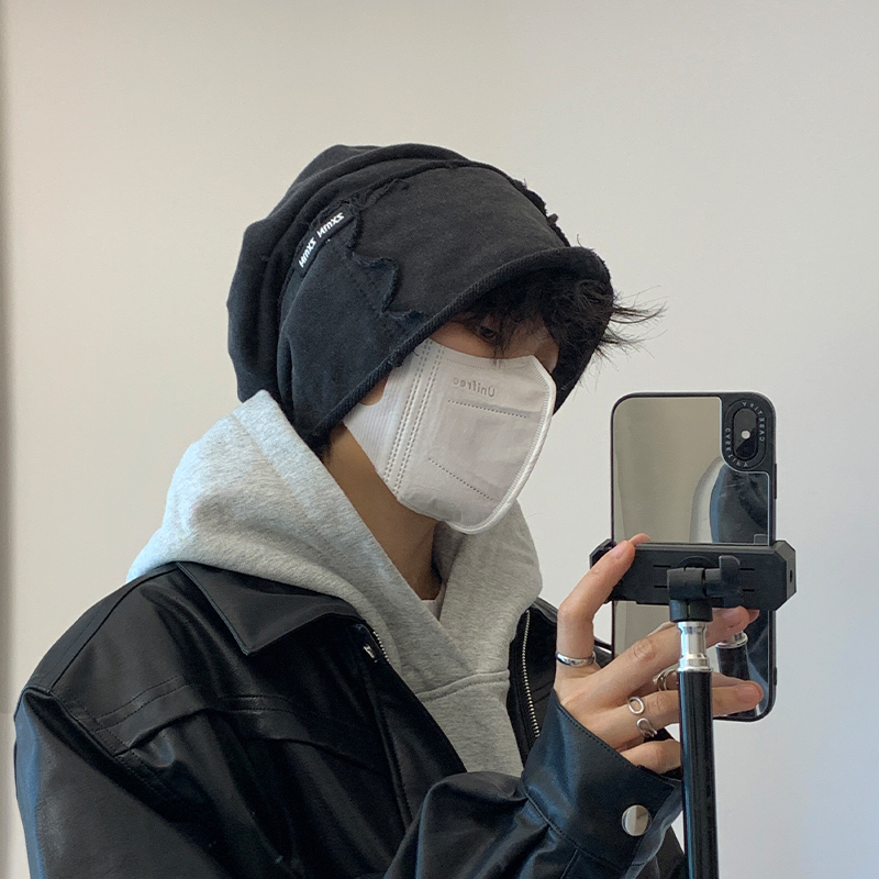 【小扬哥甄选】2023新款水洗做旧堆堆帽男显脸小百搭高街冷帽黑色