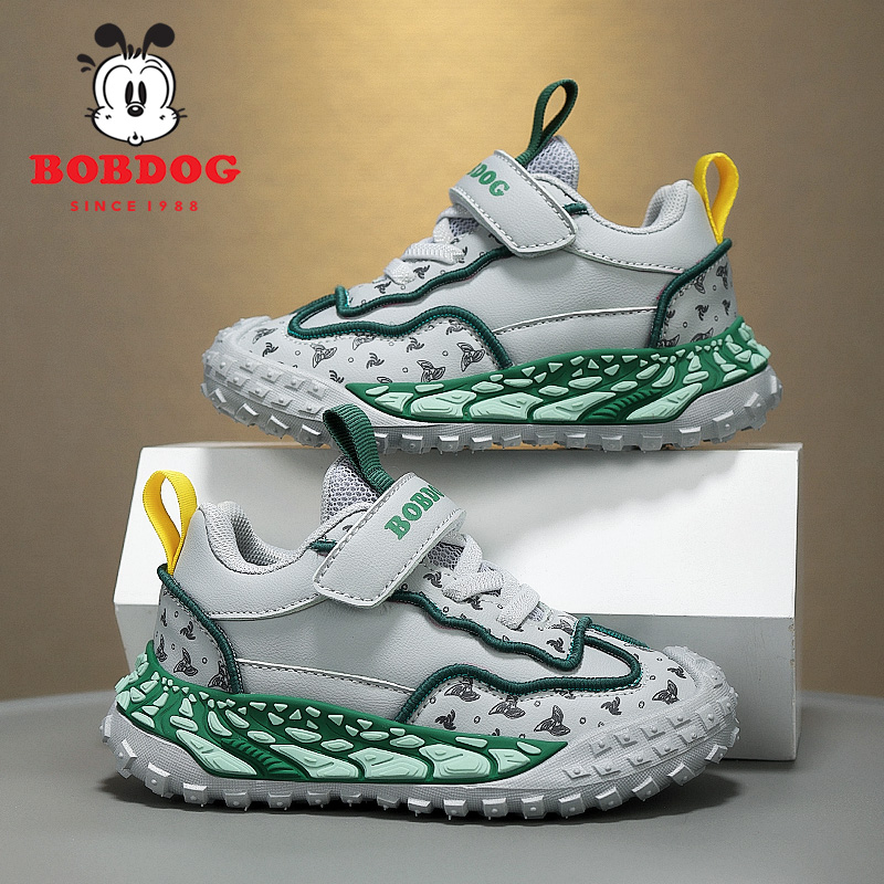 Bobdog/巴布豆2025秋冬保暖男女童鞋皮面软底防滑耐磨中大童童鞋