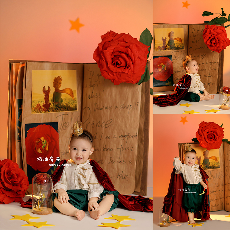 kd摄影道具周岁宝宝拍照衣服小王子主题套装影楼服装艺术照my-23