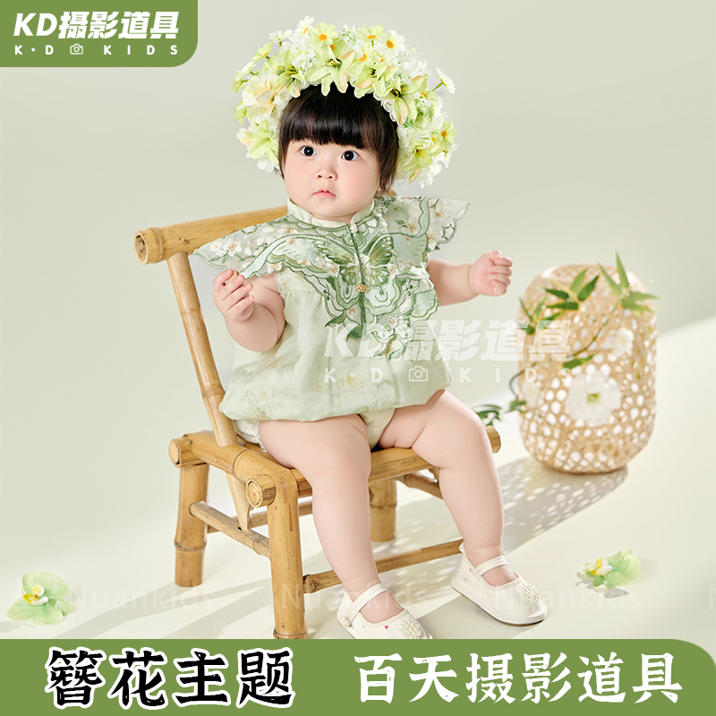 kd摄影宝宝周岁照服装道具簪花拍摄女童婴儿童拍照影楼DNB-06