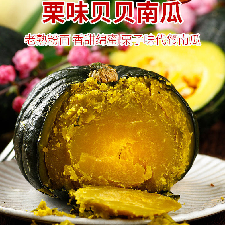 贝贝南瓜正宗山东新鲜4.5/5斤板栗味小南瓜栗面老瓜婴儿孕妇四季