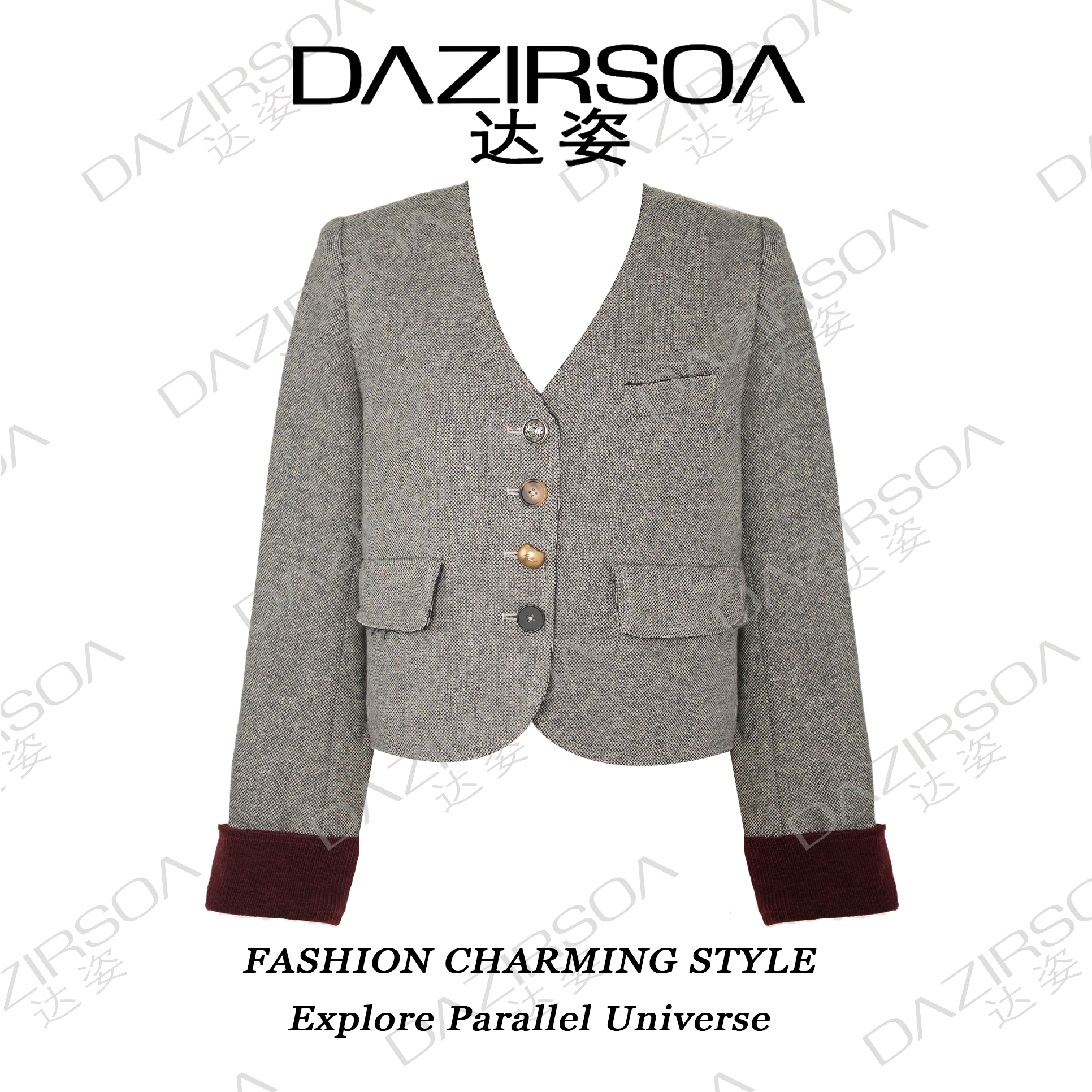 DAZIRSOA/达姿24A/W "看秀嘉宾" 高级小香风羊毛外套 T065