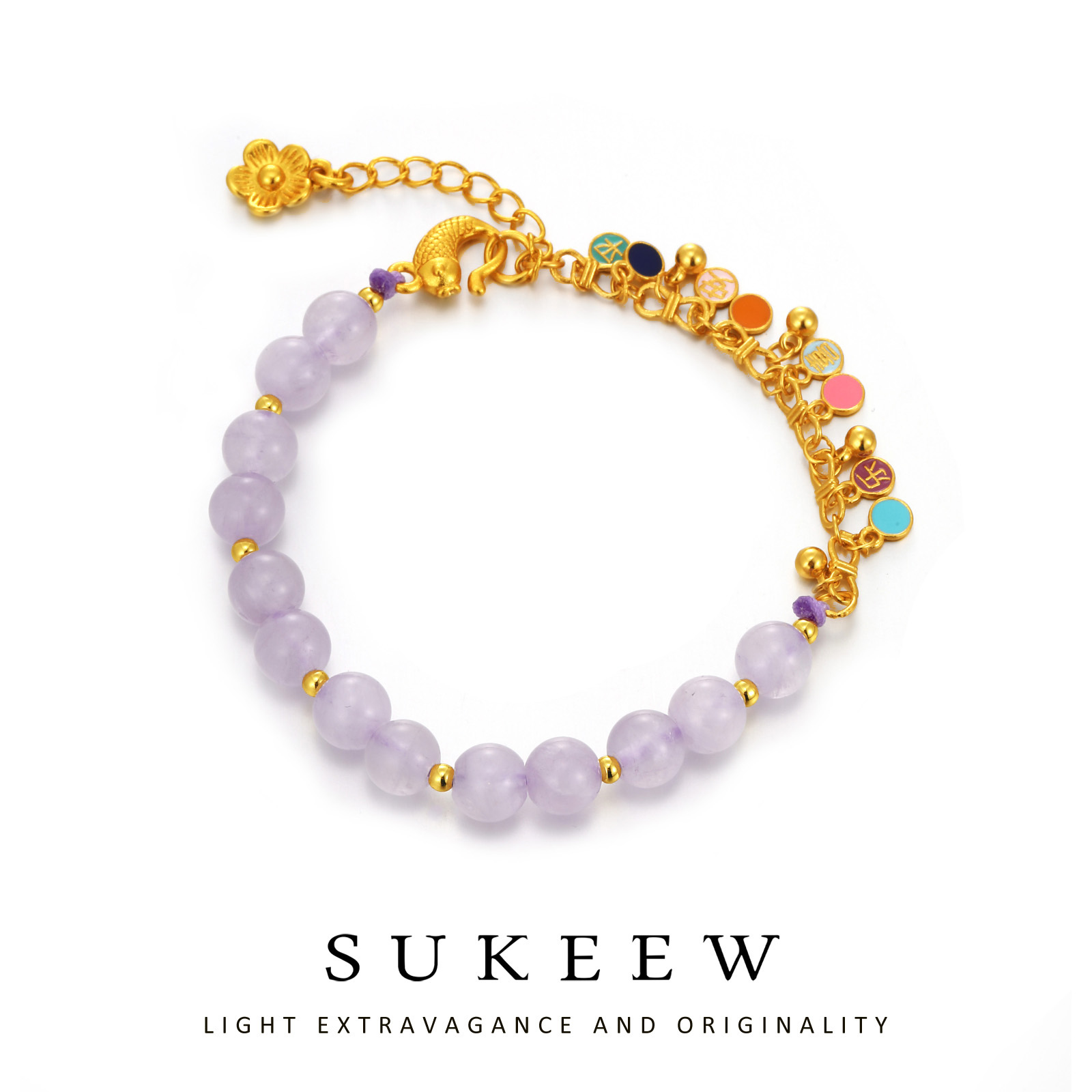 SUKEEW/酥可 铜合金手链 中式优雅拼接百搭平安手链302224