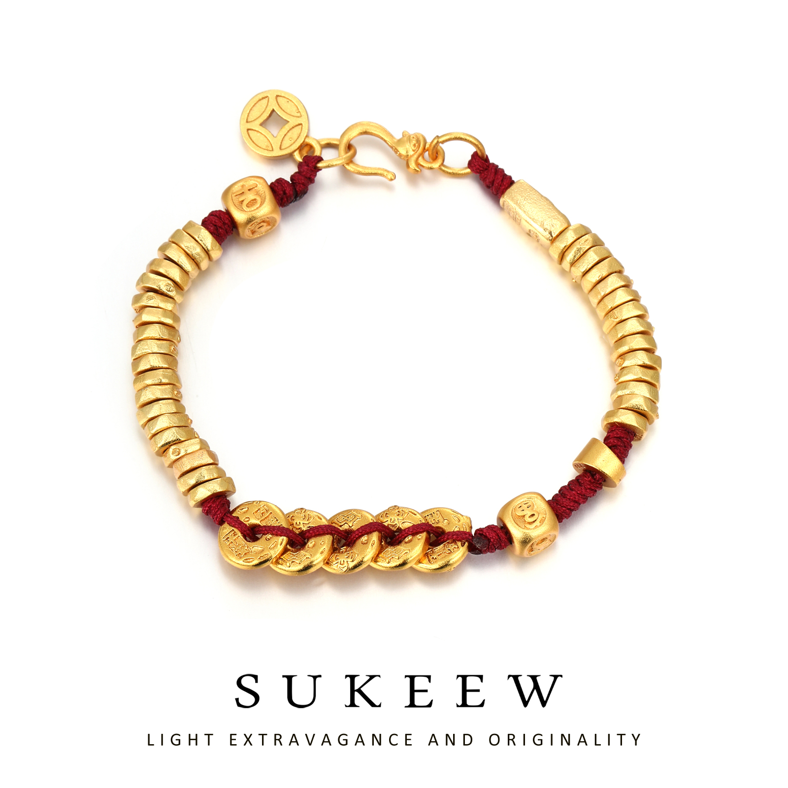 SUKEEW/酥可 铜合金布艺手链 手工中式编织盘缠精致手链131003