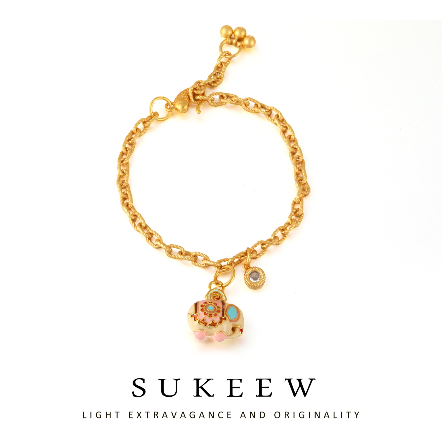 SUKEEW/酥可 铜合金手链 百搭轻奢吉象甜酷可爱吊坠手链431109