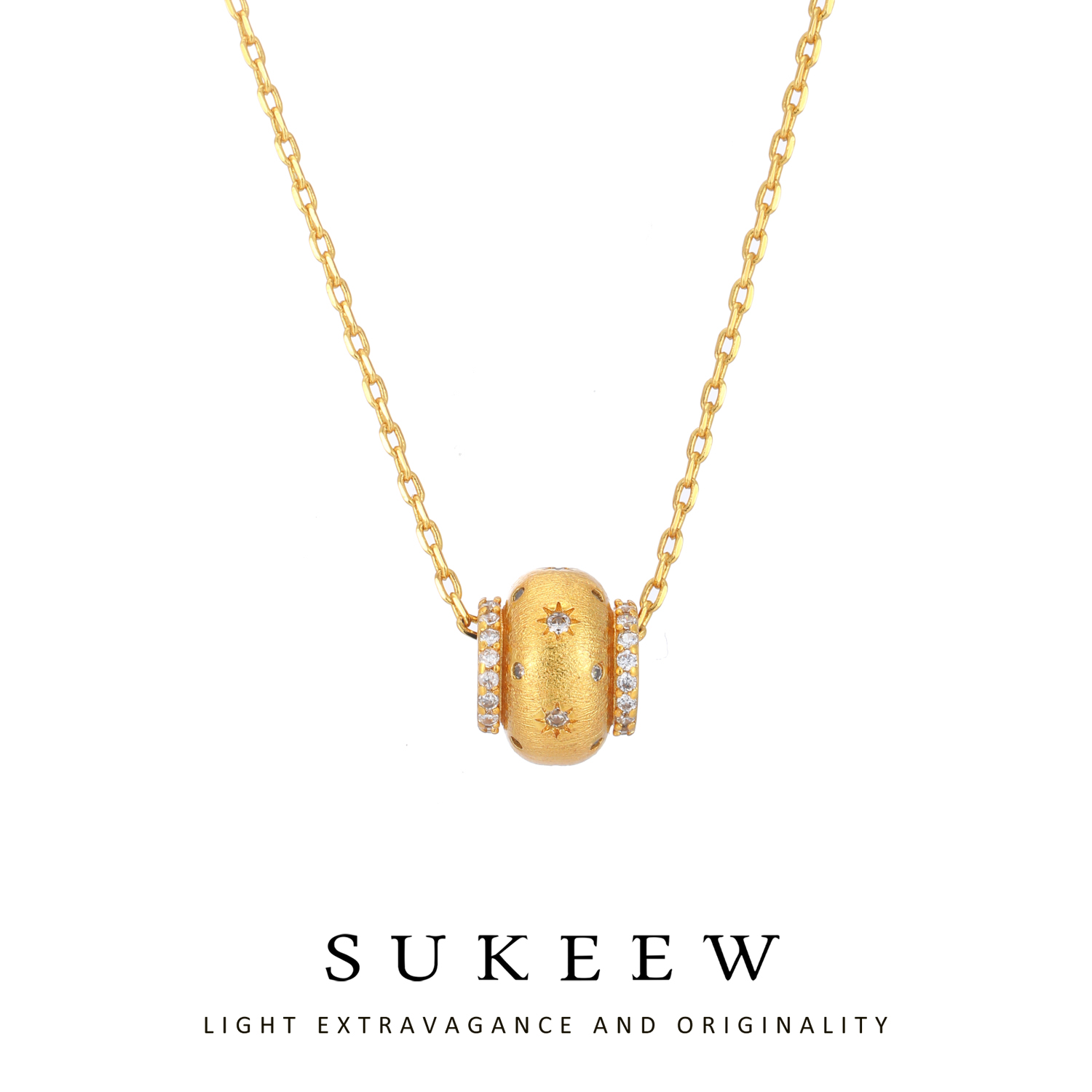 SUKEEW/酥可 铜合金项链 精致轻奢镶嵌路路通时尚项链669104