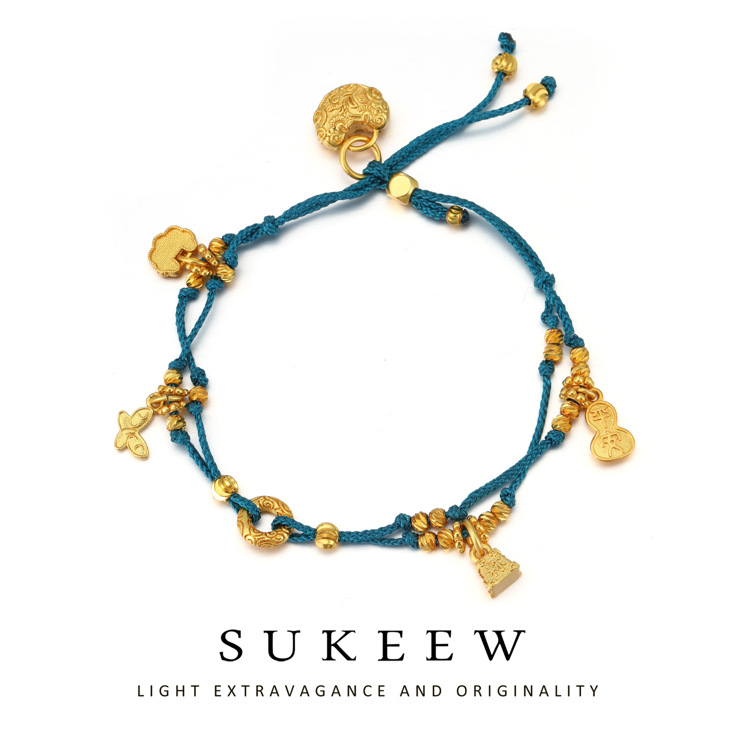 SUKEEW/酥可 铜合金布艺手链 新中式时尚元宝精致百搭手链431115