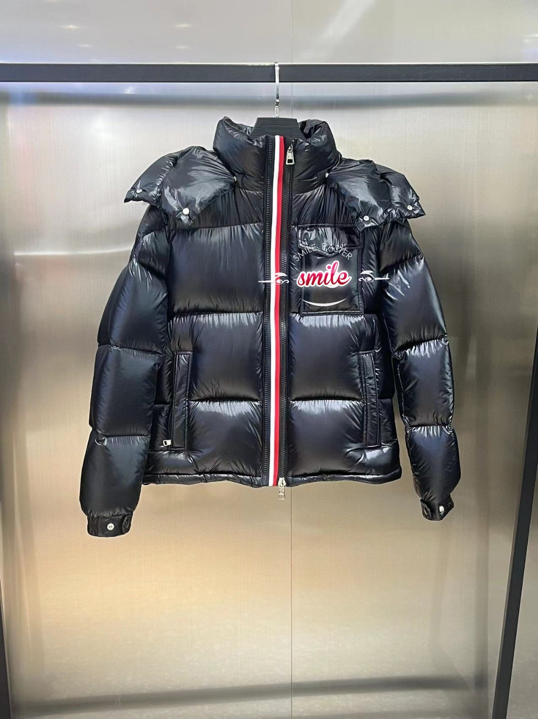 【三色织带】FW23蒙拼色秋冬长款保暖抗寒潮牌轻奢外套男士男女百搭