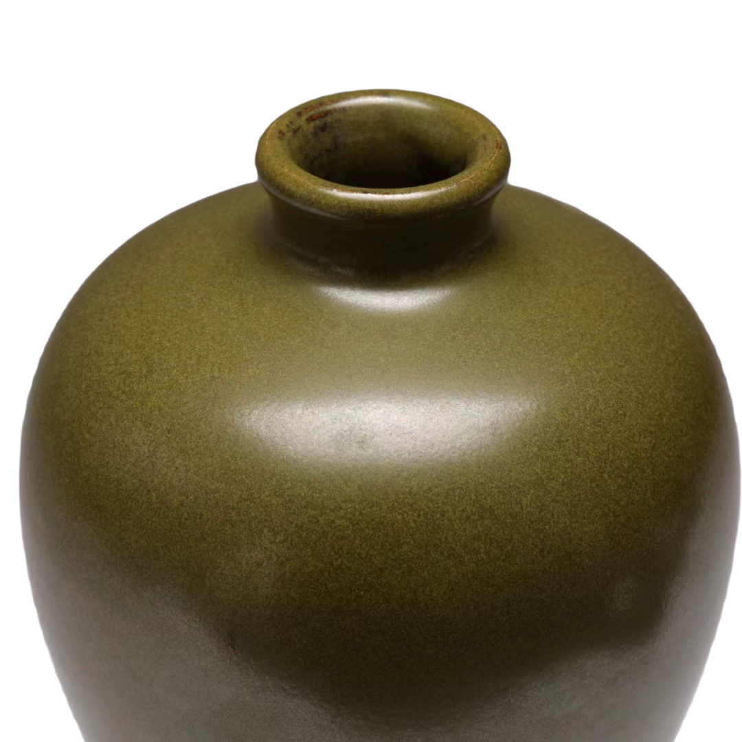 茶叶墨釉梅瓶，陈列器花插,花瓶摆件
