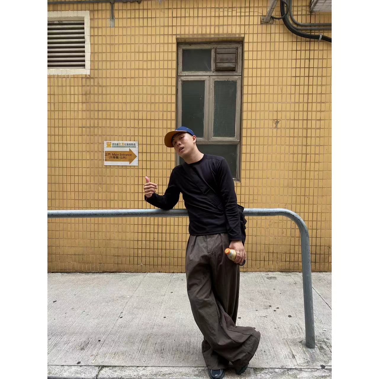 秋季基础正肩剪裁纯色中领短款上衣休闲舒适纯色长袖男女百搭