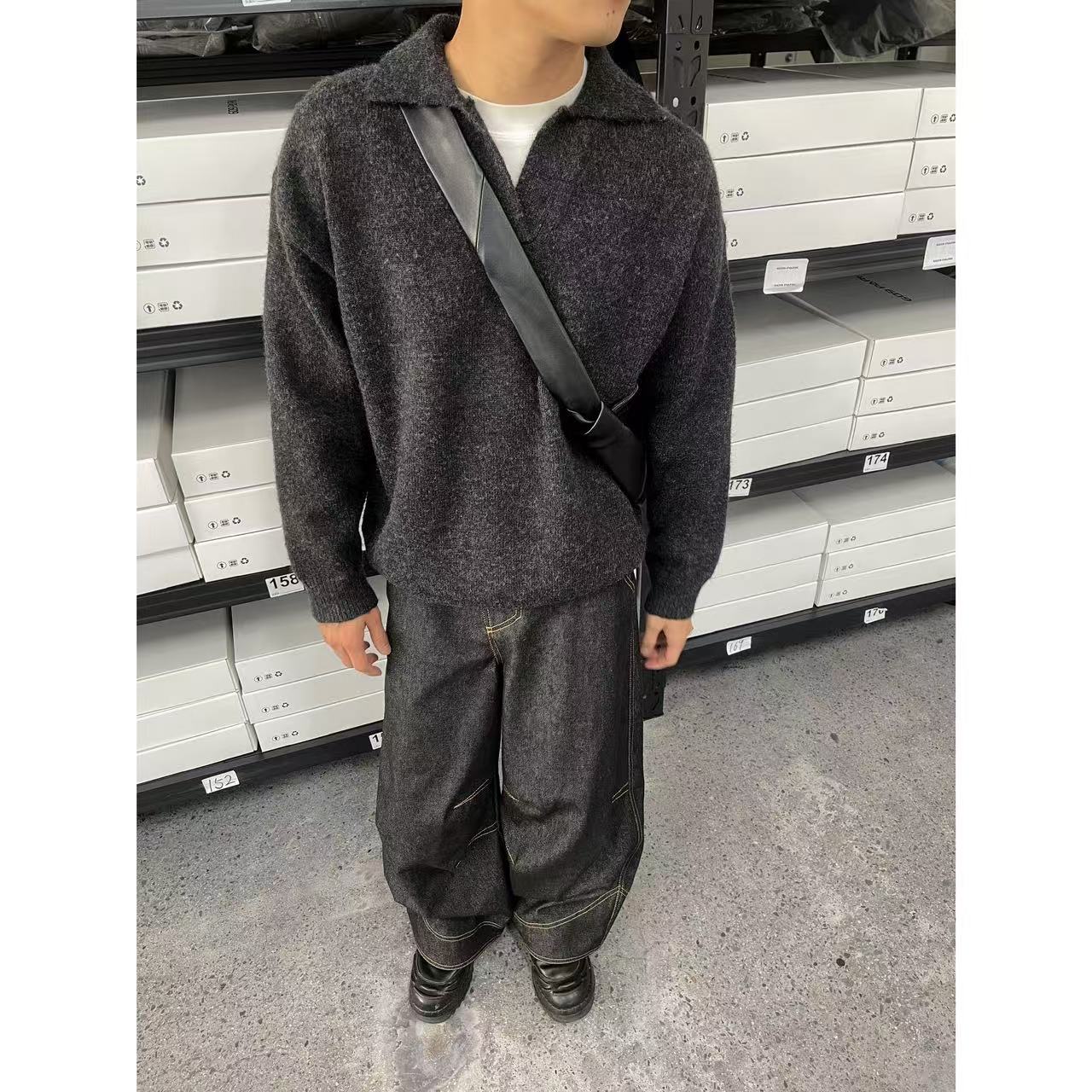 【清】混纺蓬软粗支翻领小POLP叠穿vibe毛衣氛围感针织衫