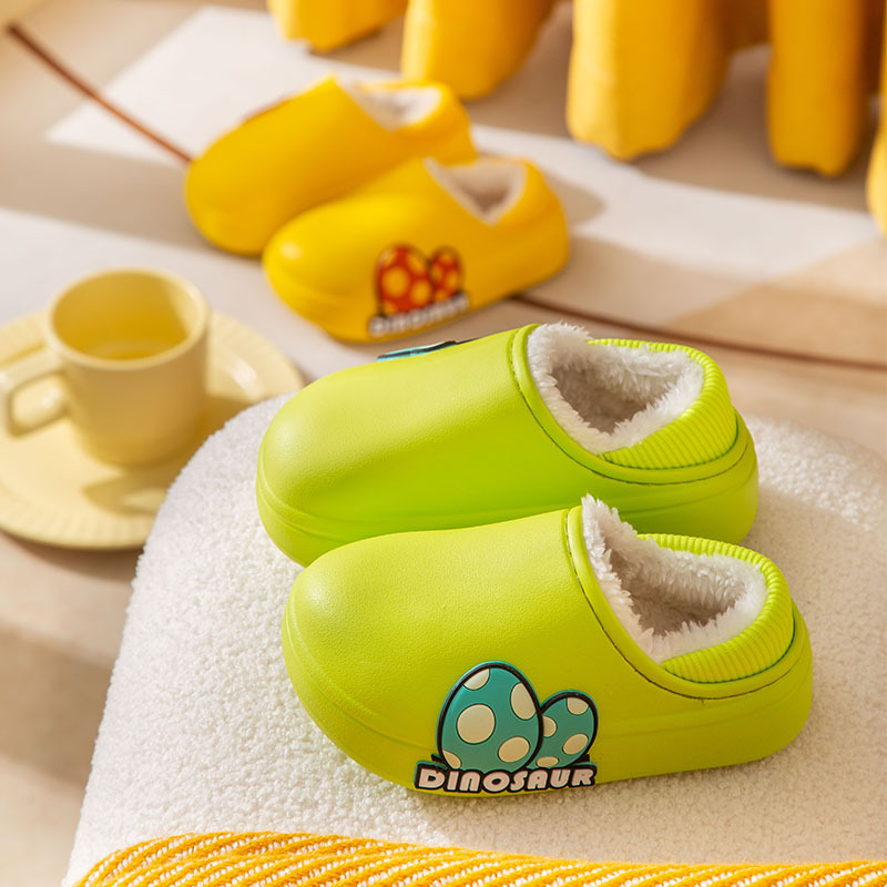 小恐龙棉拖鞋加绒防滑冬季女款包头冬天家居棉鞋新款家居鞋爆儿童