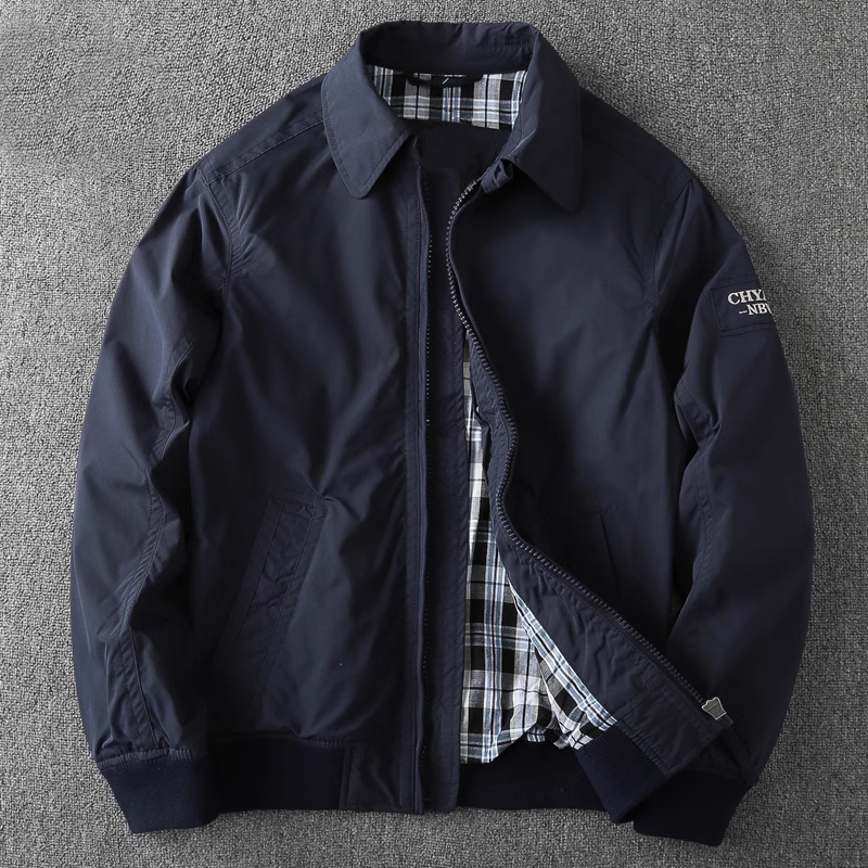 潮牌翻领男夹克外套秋冬季新款休闲纯色百搭防风宽松长袖上衣潮流