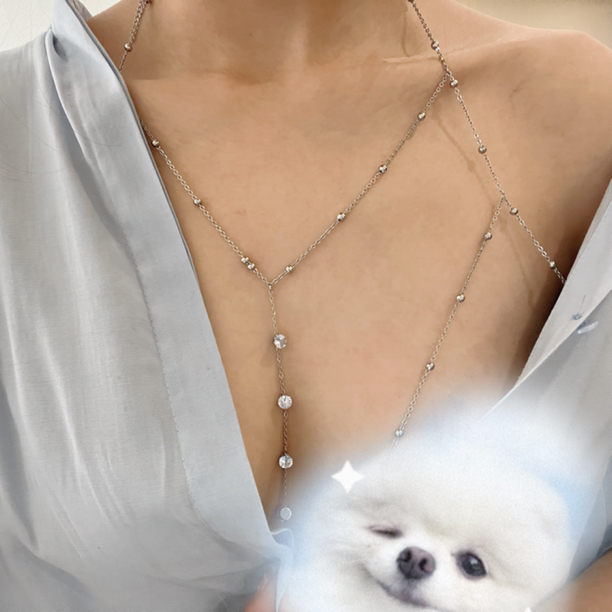 钛钢项链 不掉色的性感胸链 比基尼吊带配饰 遇水不掉色