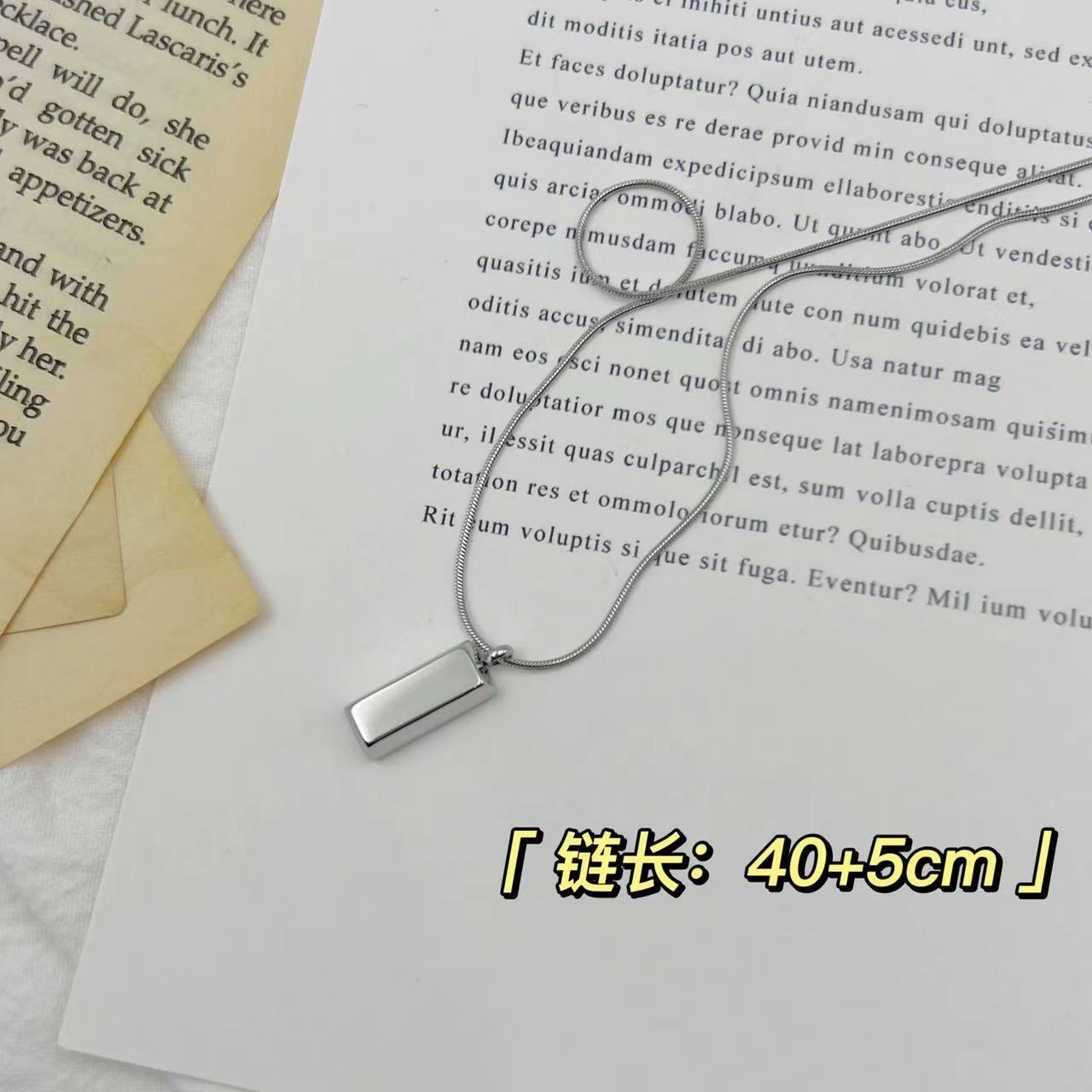 钛钢项链 BB【小银砖】项链BB029 不掉色