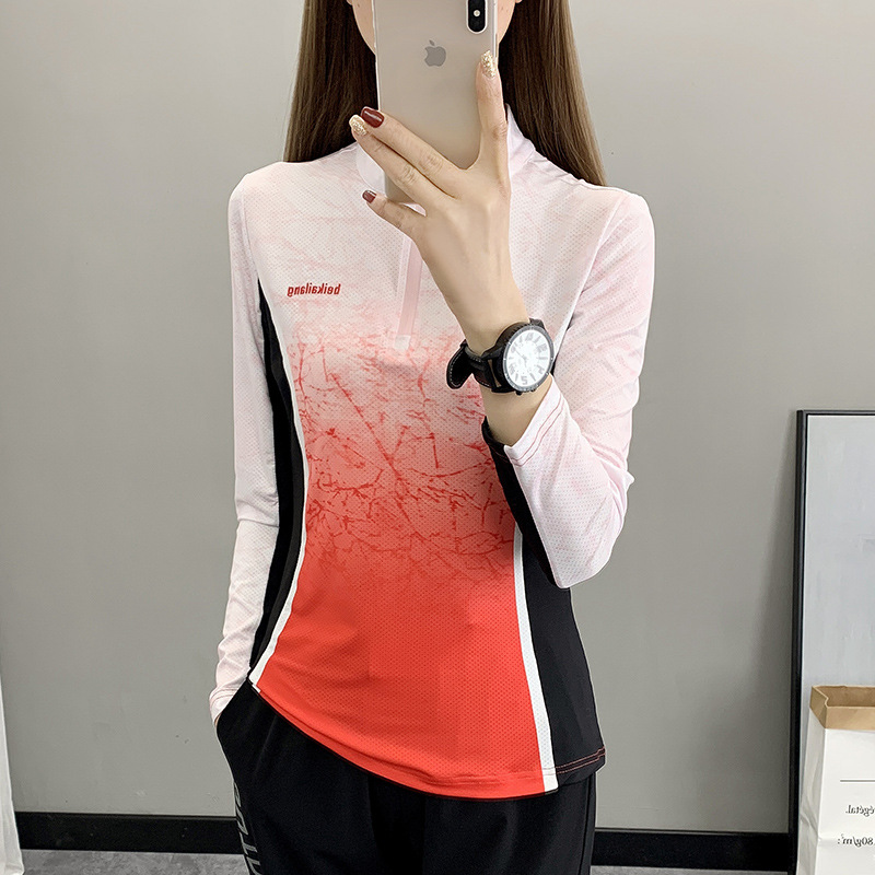 女速干衣半开领长袖