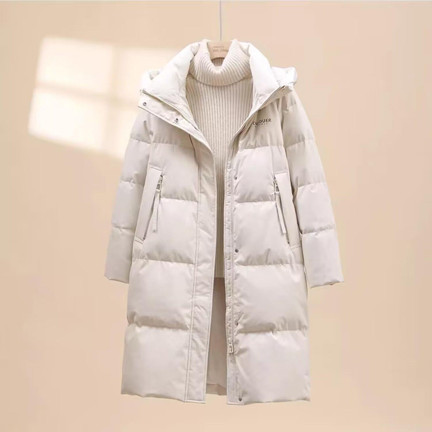 波司登品新颖羽加厚羽绒服女2023新款时尚中长款可拆帽连帽宽松外