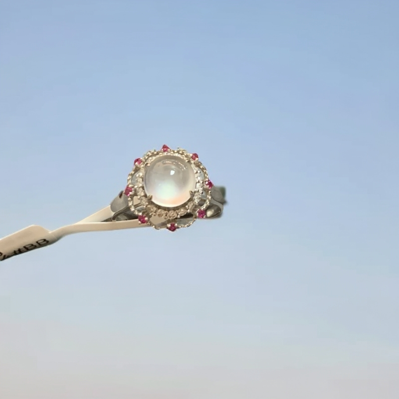 翡翠高冰蛋面戒指个性设计款