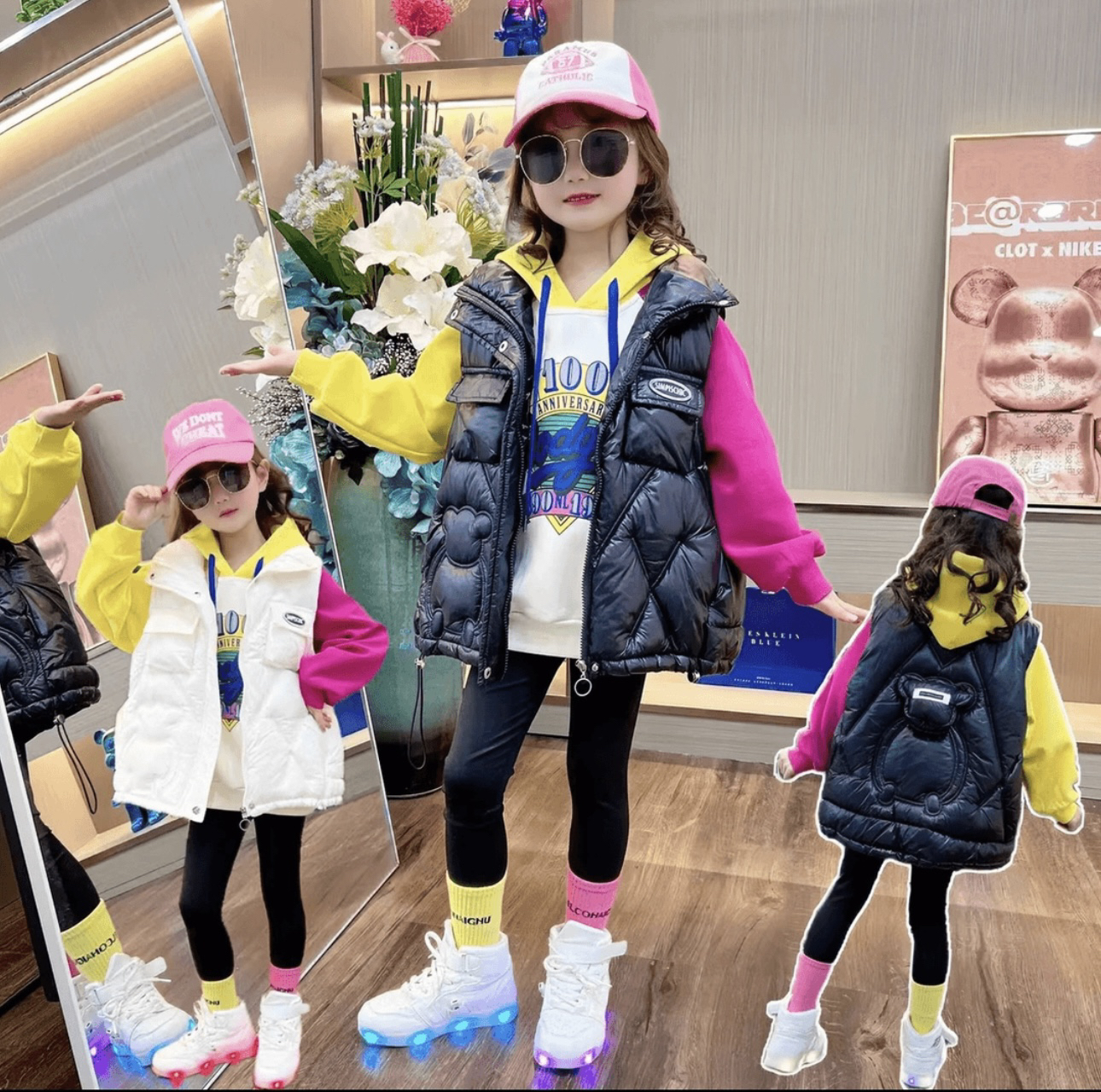 【免洗马甲】女童免洗棉马甲亮面马夹中大童冬季加厚上衣洋气外套潮