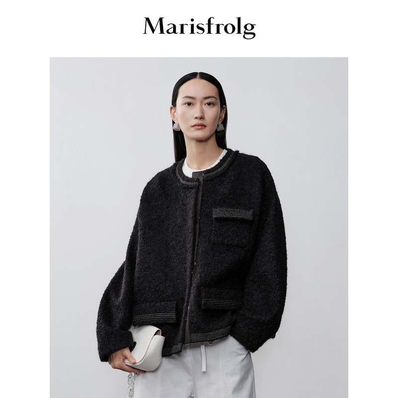 Marisfrolg玛丝菲尔时尚圆领休闲小香风外套ACDE40428