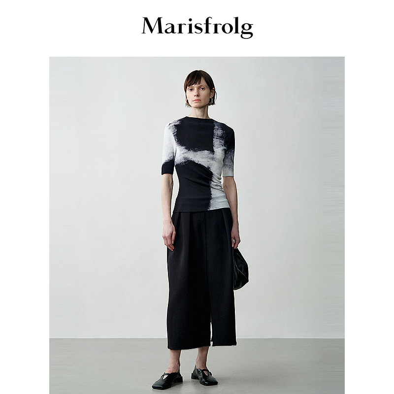【商场同款】Marisfrolg玛丝菲尔25夏气质流光胶片针织衫A1EG3805M