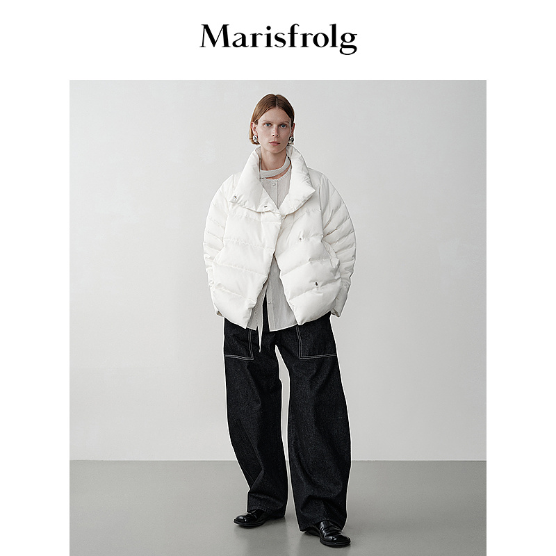 Marisfrolg玛丝菲尔短款白色轻奢羽绒服女冬季保暖A1EG4694Y
