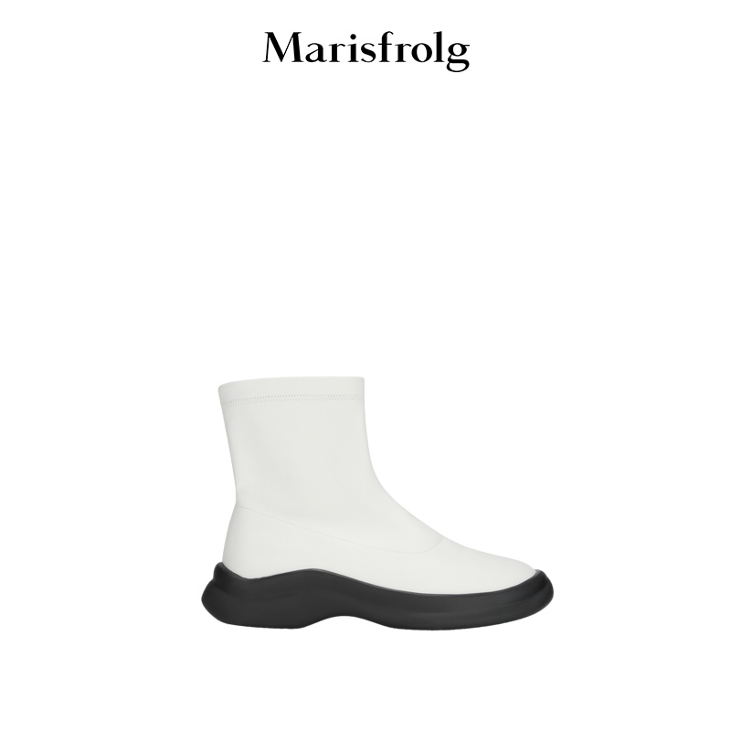 Marisfrolg玛丝菲尔厚底百搭时尚英伦风秋冬圆头鞋子A2DE44224