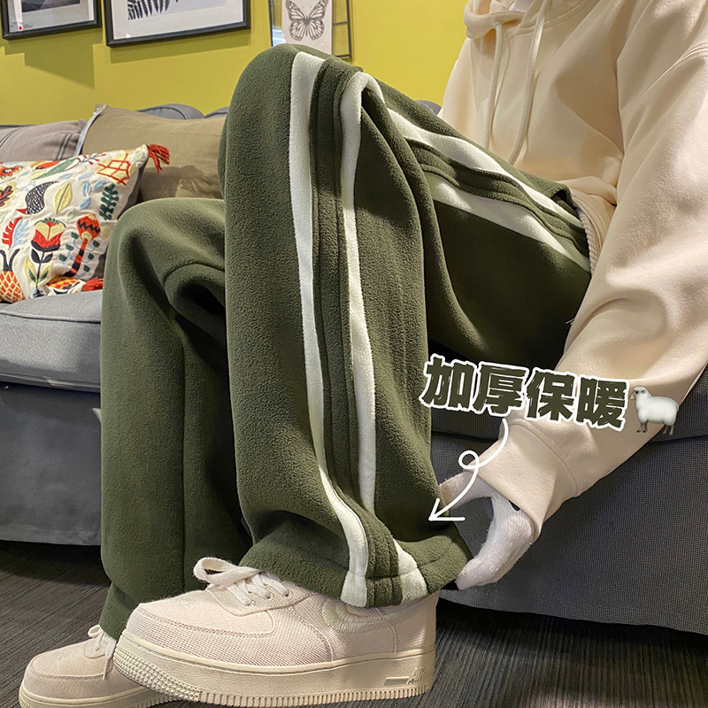 东北零下40度裤子加绒加厚双面摇粒绒重磅卫裤男冬款奥利绒运动裤