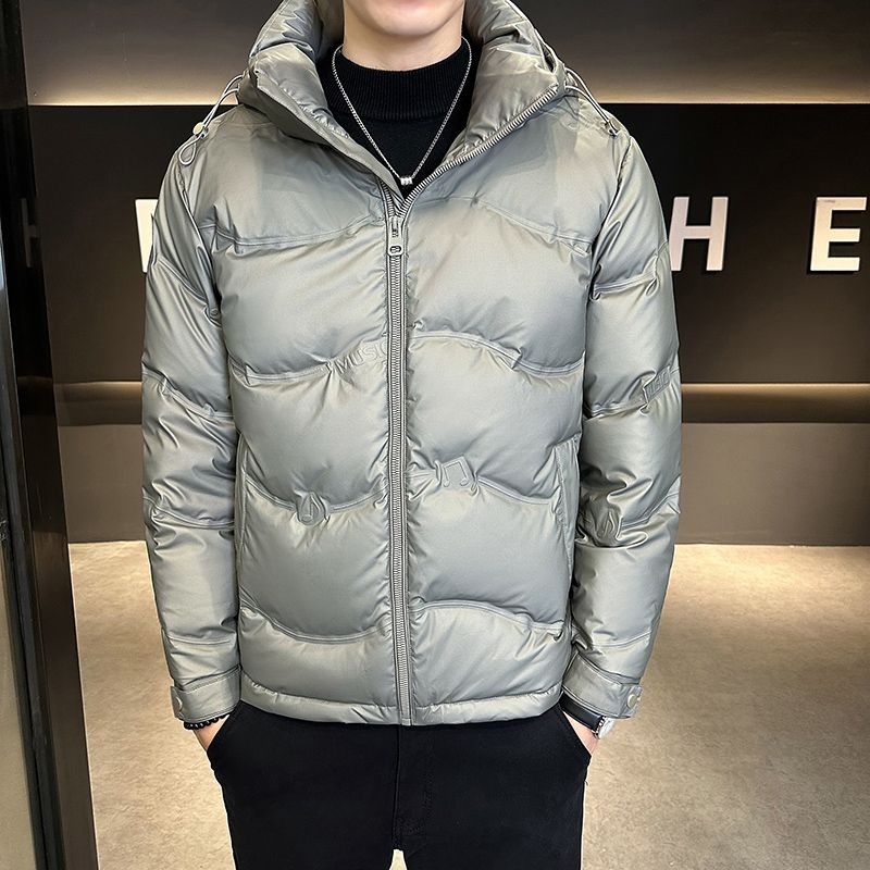 90%绒秋冬季新款连帽羽绒服冲锋服男个性潮流休闲加厚年轻男外套