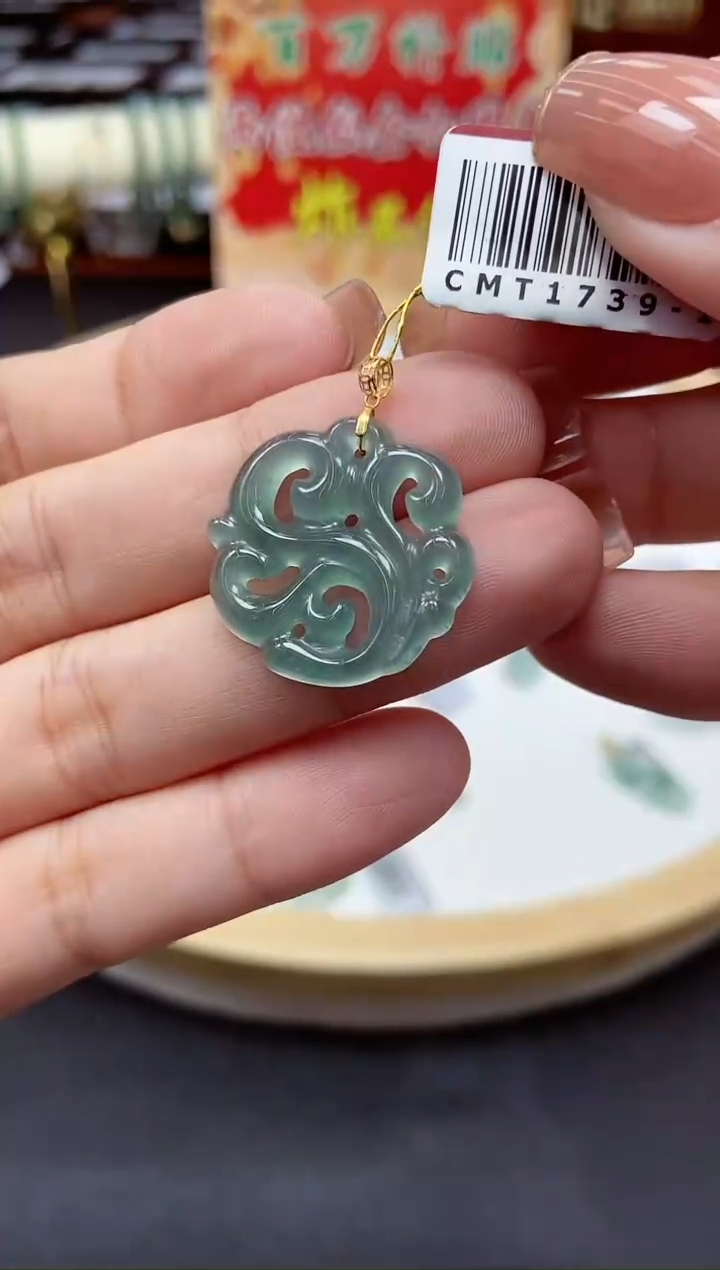 【闪购商品】翡翠挂件18K金镶嵌18K金扣花件@@CMT1739-1