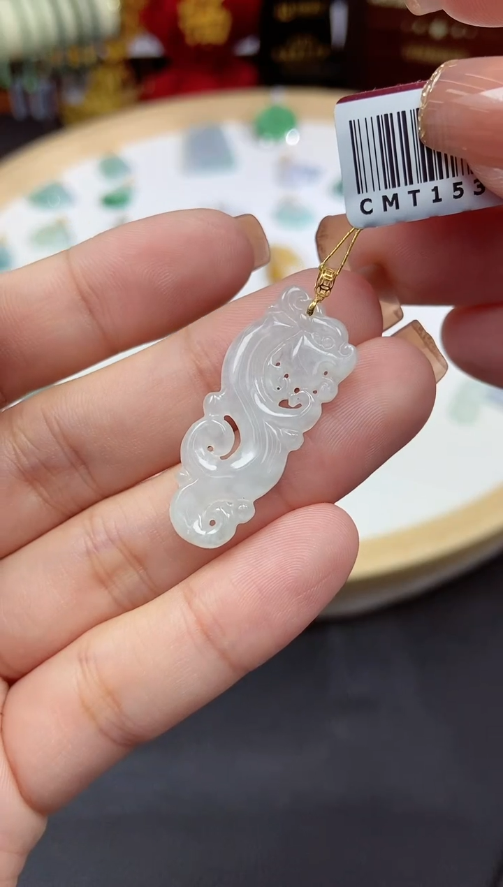 【闪购商品】翡翠挂件18K金镶嵌18K金扣花件@@CMT1539-1