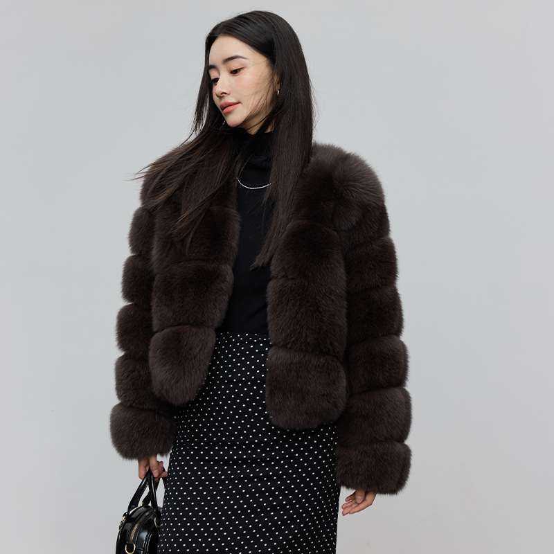 中古艺术2025冬季新款狐狸毛外套女经典短款年轻毛毛23635-3