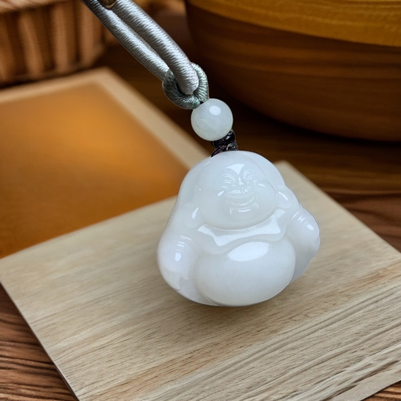颈饰/挂件/吊坠天然玉石南阳特色独山玉佛公牌a202：23×26×9mm